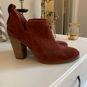 Vince Camuto Burgundy Suede Booties
